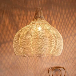 Graham & Green Ceiling Lights & Chandeliers<Whitewashed Rattan Ceiling Shade