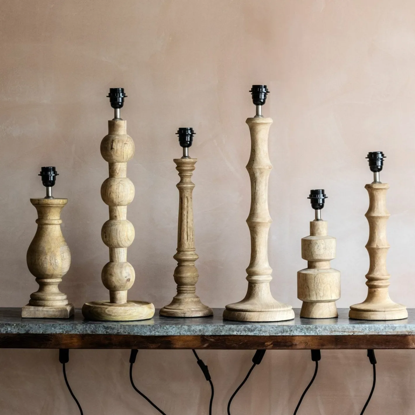 Graham & Green Table Lamps<Wooden Bamboo Table Lamp Small