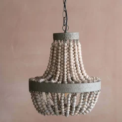 Graham & Green Ceiling Lights & Chandeliers<Wooden Beaded Pendant Light