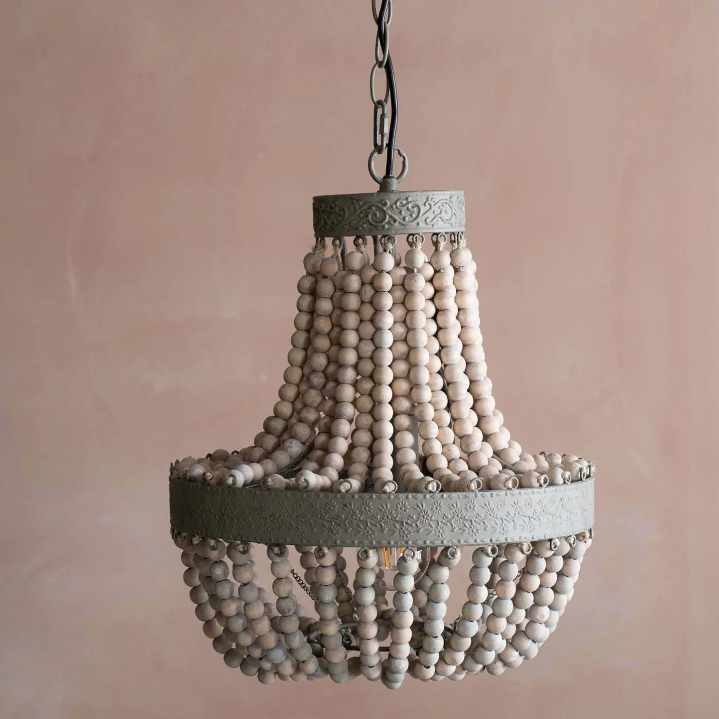 Graham & Green Ceiling Lights & Chandeliers<Wooden Beaded Pendant Light