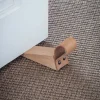 Graham & Green Door Stops & Draught Excluders<Wooden Door Wedge With Leather Strap