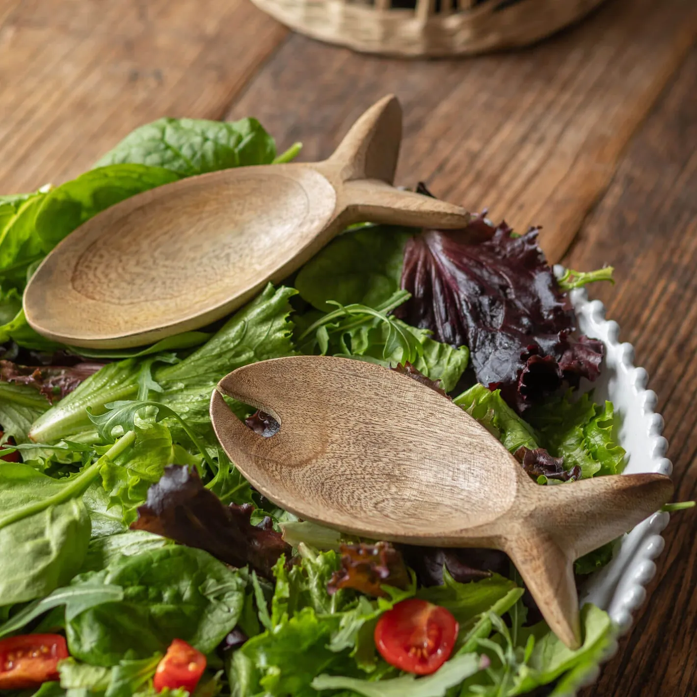 Graham & Green Outdoor Dining|Tableware<Wooden Fish Salad Servers