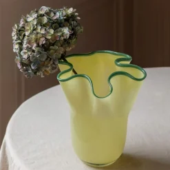 Graham & Green Vases & Plant Pots<Yellow and Green Ruffle Vase - Medium
