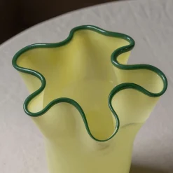 Graham & Green Vases & Plant Pots<Yellow and Green Ruffle Vase - Medium