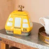 Graham & Green Kitchen Accessories<Yellow Cable Car Biscuit Jar