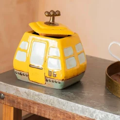 Graham & Green Kitchen Accessories<Yellow Cable Car Biscuit Jar