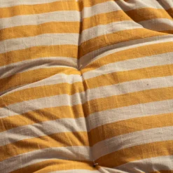 Graham & Green Seat Pads & Bed Rolls|Seat Pads & Bed Rolls<Yellow Candy Stripe Bench Seat Pad
