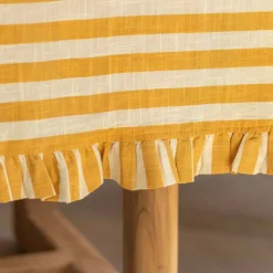 Graham & Green Outdoor Dining|Table Cloths & Napkins<Yellow Candy Stripe Frill Tablecloths
