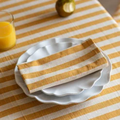 Graham & Green Outdoor Dining|Table Cloths & Napkins<Yellow Candy Stripe Napkin