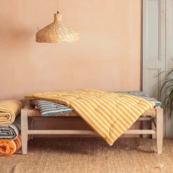 Graham & Green Seat Pads & Bed Rolls|Seat Pads & Bed Rolls<Yellow Candy Stripe Small Seat Mat