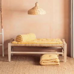 Graham & Green Seat Pads & Bed Rolls|Seat Pads & Bed Rolls<Yellow Candy Stripe Small Seat Mat