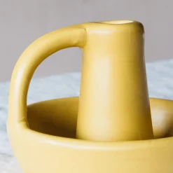 Graham & Green Candle Holders & Candles<Yellow Curve Candle Holder