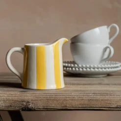 Graham & Green Outdoor Dining|Jugs & Carafes<Yellow Stripe Creamer Jug