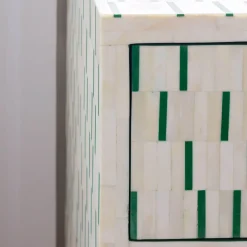 Graham & Green Chests Of Drawers|Chests Of Drawers<Zarina Green Stripe Bone Inlay Chest of Drawers