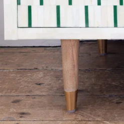 Graham & Green Chests Of Drawers|Chests Of Drawers<Zarina Green Stripe Bone Inlay Chest of Drawers